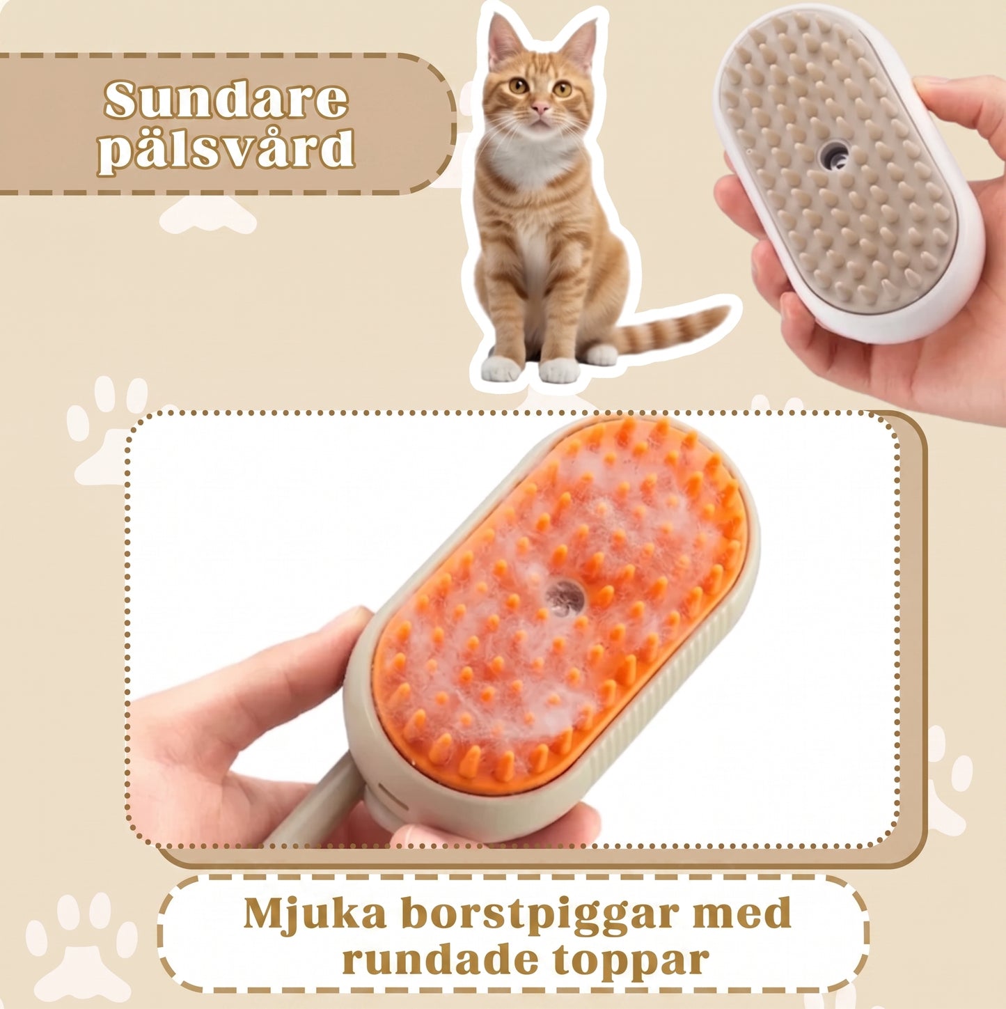 PurrSteam™ – Elektrisk Ångborste för Hund & Katt